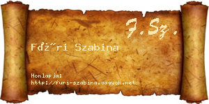 Füri Szabina névjegykártya